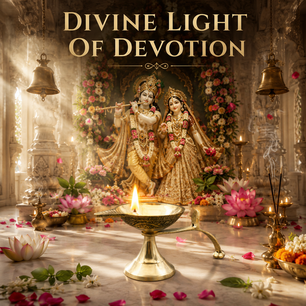 Brass Single Aarti Diya with Brass Handle