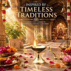 Brass Single Aarti Diya with Brass Handle