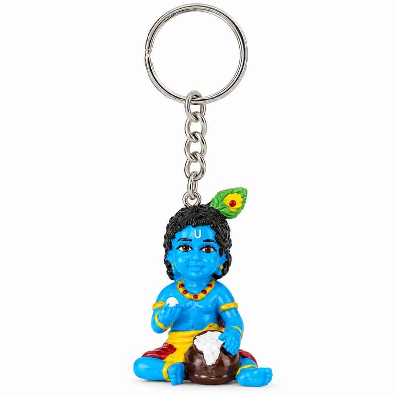 Sri Krishna Sitting Figurine Keychain