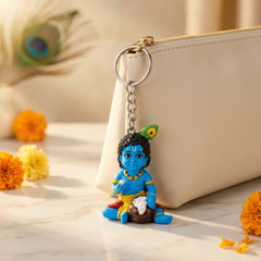 Sri Krishna Sitting Figurine Keychain
