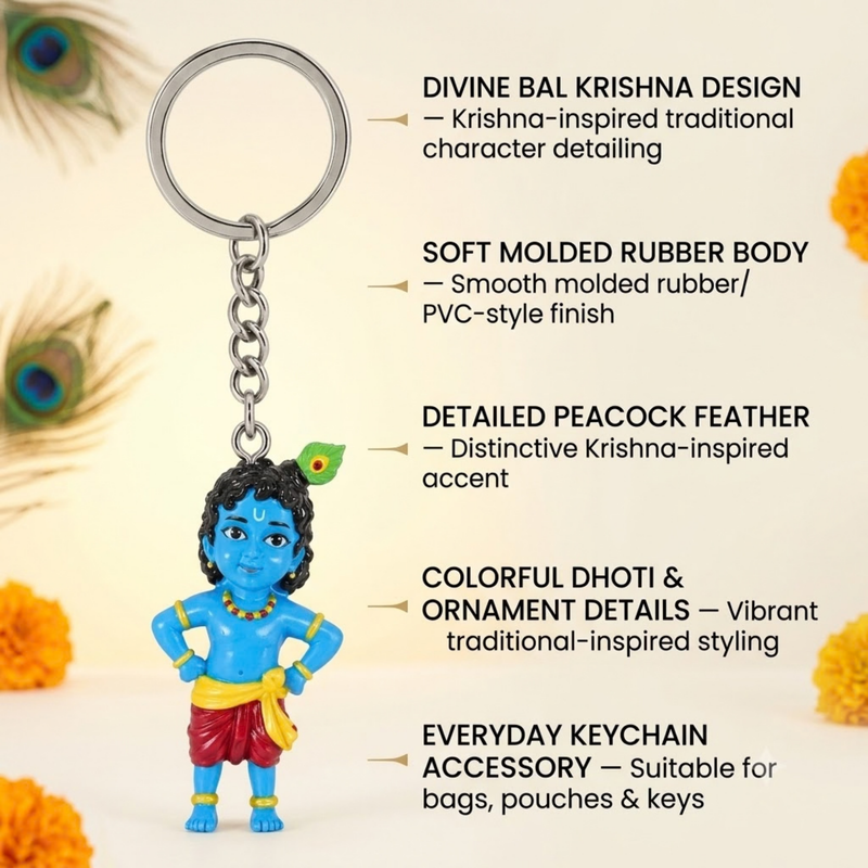 Sri Krishna Standing Figurine Keychain
