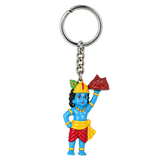 Sri Krishna Holding Govardhan Mountain Figurine Keychain