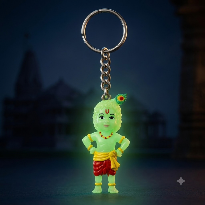 Sri Krishna Standing Glow in the Dark Keychain