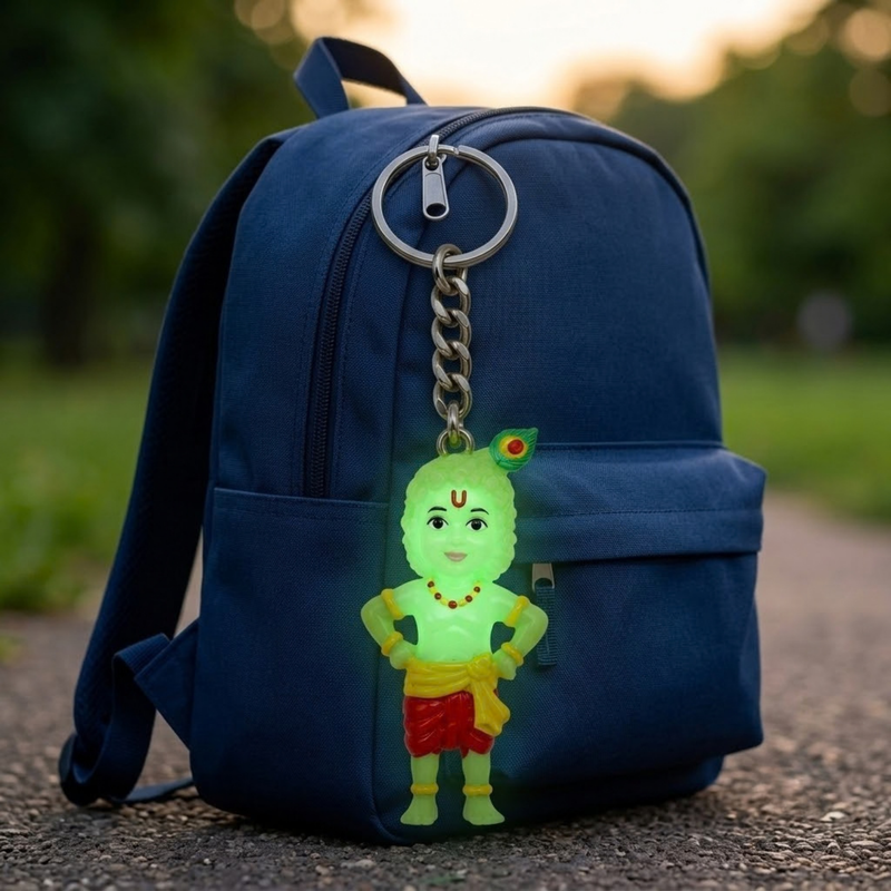 Sri Krishna Standing Glow in the Dark Keychain