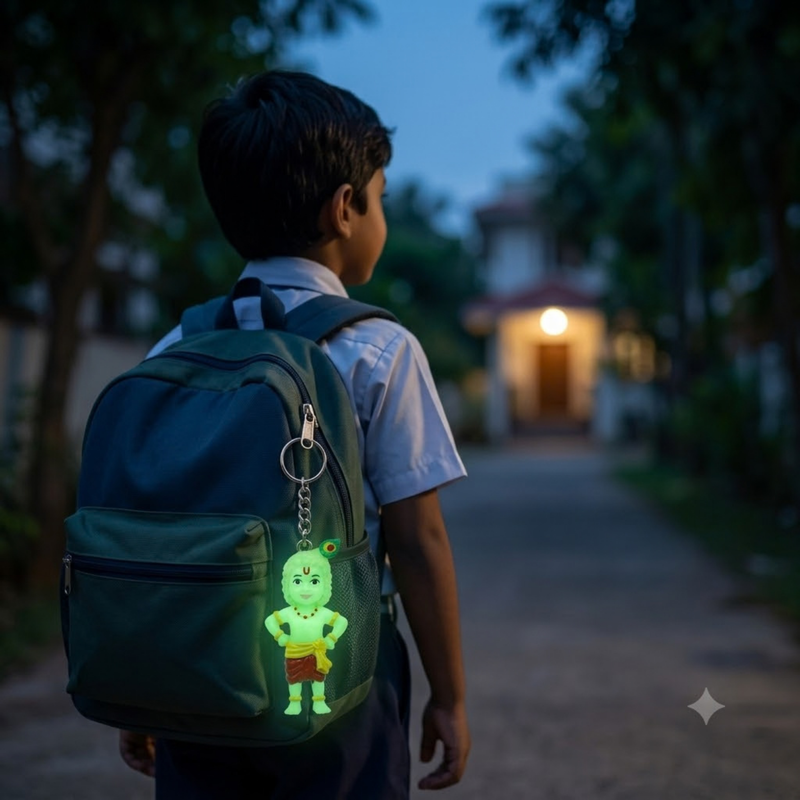 Sri Krishna Standing Glow in the Dark Keychain