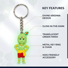 Sri Krishna Standing Glow in the Dark Keychain