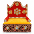 Round Golden Metal Singhasan for Deity
