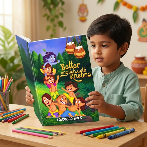 Better English with Krishna Colouring Book (English)