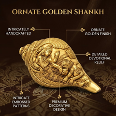 7 Inch Brass Shankh (Decorative Conch)