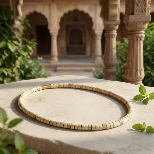 100% Pure Vrindavan Certified Tulsi Patta Kanthi Mala (1 Round)