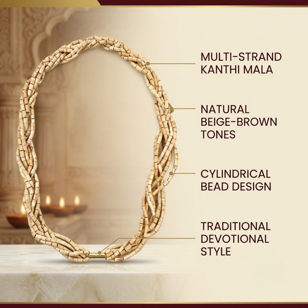 100% Pure Vrindavan Certified Tulsi Chada Fine Quality Kanthi Mala (1 Round)