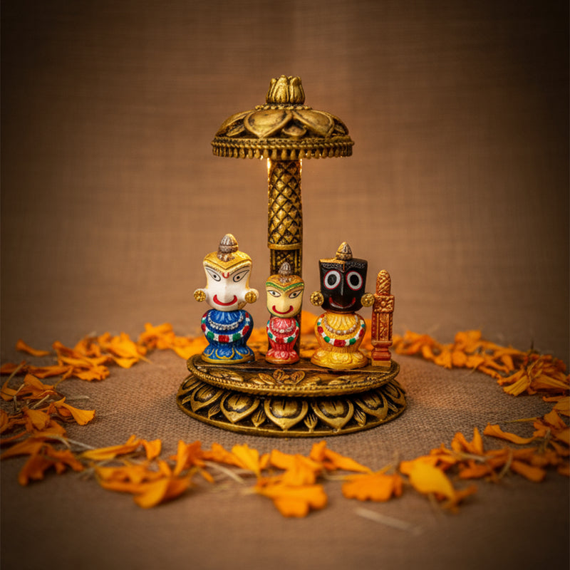 Polyresin Jagannath Puri Swamy Idol with Sacred Fabric Chaddar
