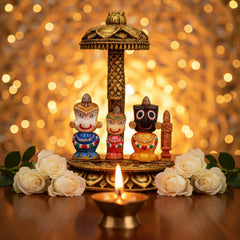 Polyresin Jagannath Puri Swamy Idol with Sacred Fabric Chaddar