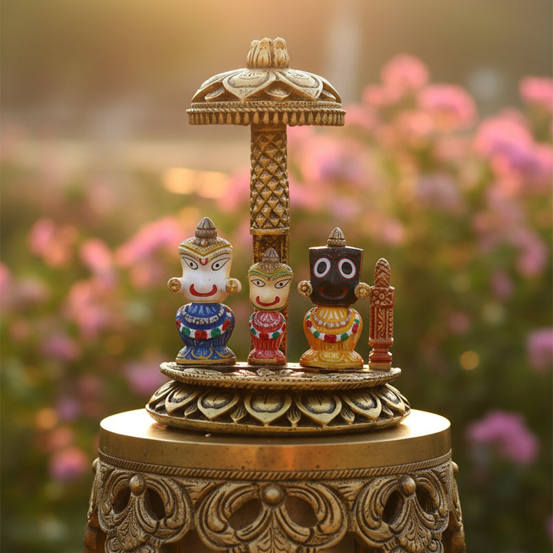 Polyresin Jagannath Puri Swamy Idol with Sacred Fabric Chaddar