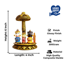 Polyresin Jagannath Puri Swamy Idol with Sacred Fabric Chaddar