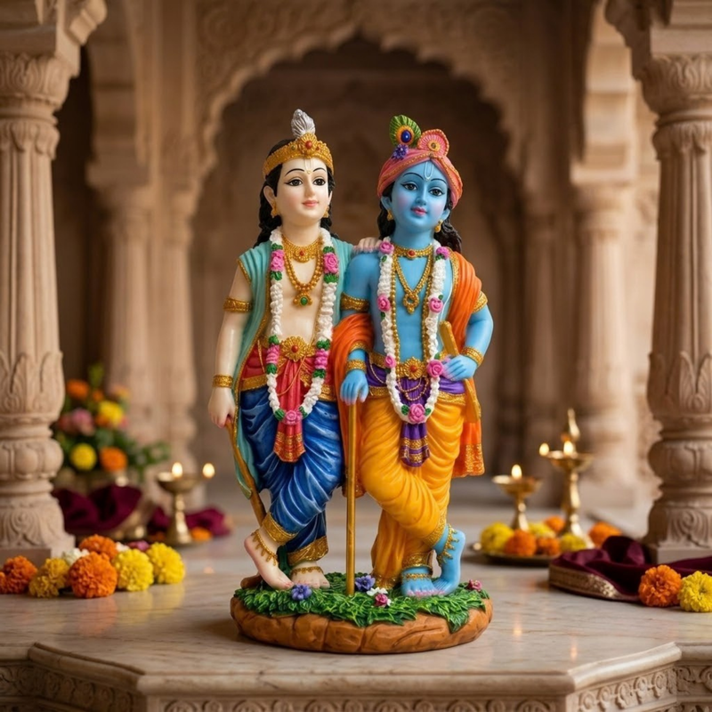 Krishna Balaram Polyresin Deity Idol