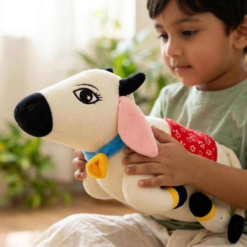 Surabhi Cow Plush Toy with Pocket