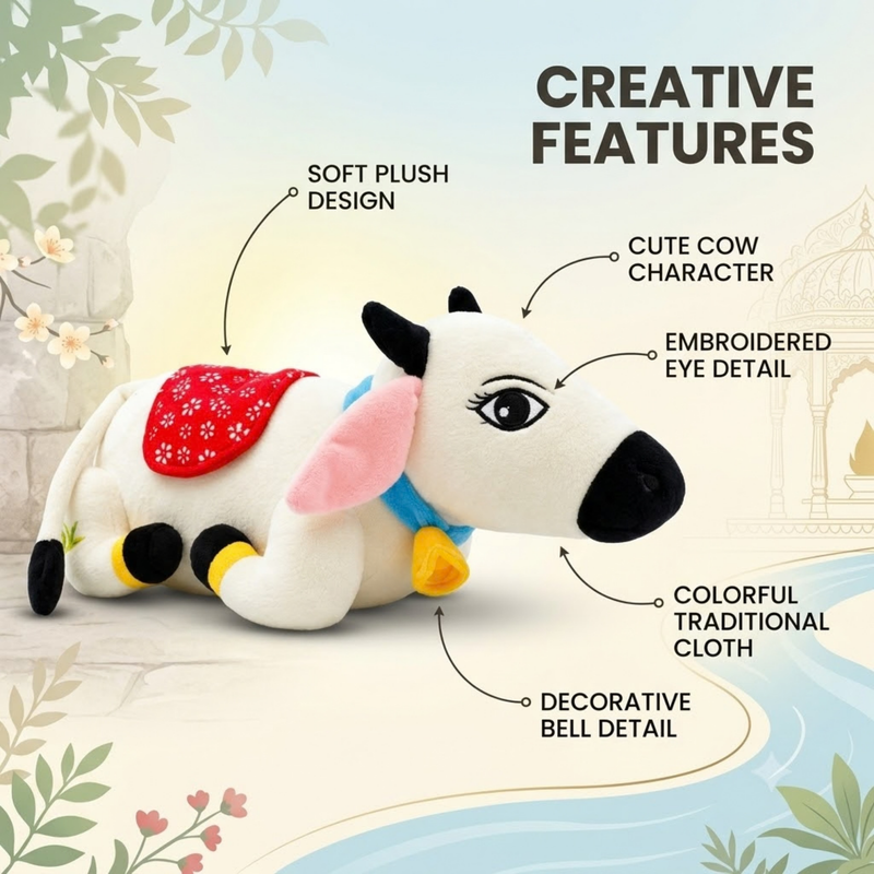 Surabhi Cow Plush Toy with Pocket