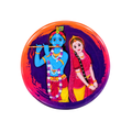Radha Krishna Purple Metal Fridge Magnet