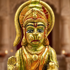 Brass Panchmukhi Hanuman Idol 5 Inch