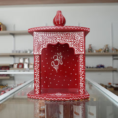 Handcrafted Wooden Temple for Home Puja