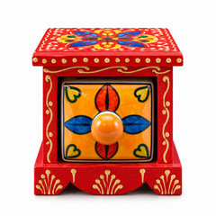 Handcrafted Wooden Single Drawer Storage Box