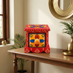 Handcrafted Wooden Single Drawer Storage Box