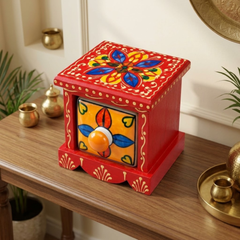 Handcrafted Wooden Single Drawer Storage Box