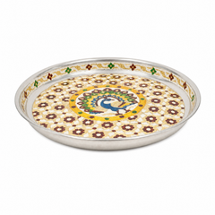 Handcrafted Meenakari Puja Thali