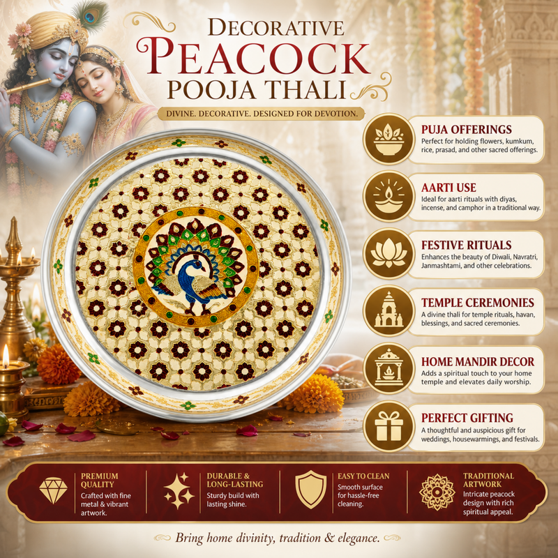 Handcrafted Meenakari Puja Thali