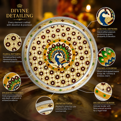 Handcrafted Meenakari Puja Thali