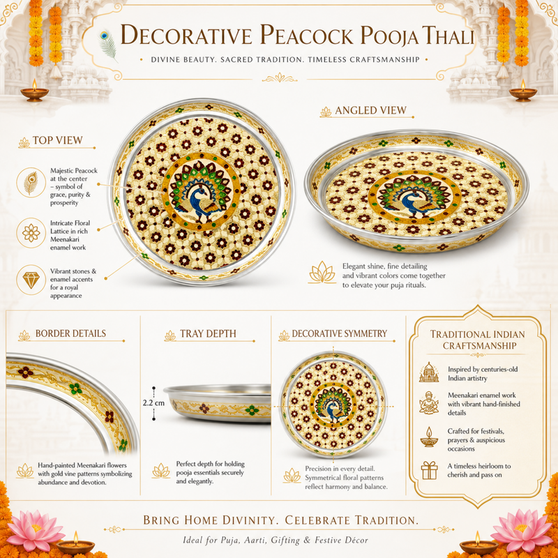 Handcrafted Meenakari Puja Thali