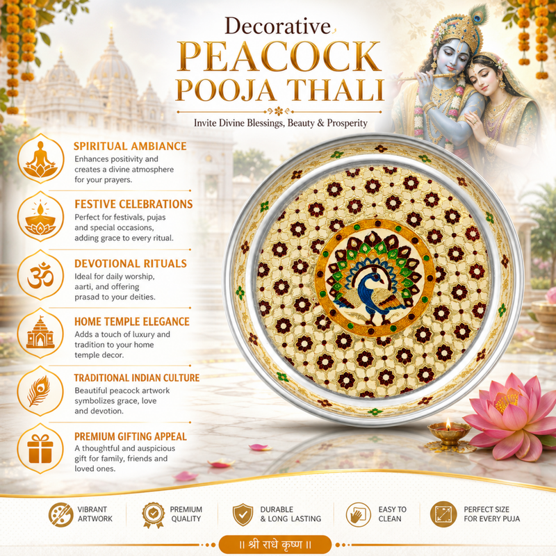 Handcrafted Meenakari Puja Thali