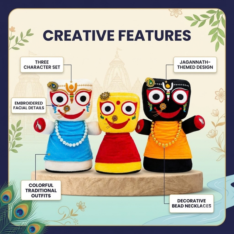 Jagannath Baladeva Subhadra Plush Toy Combo