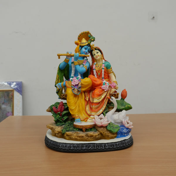 Seated Radha Krishna Polyresin Idol (Large)