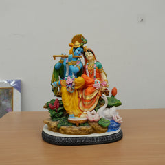 Seated Radha Krishna Polyresin Idol (Large)