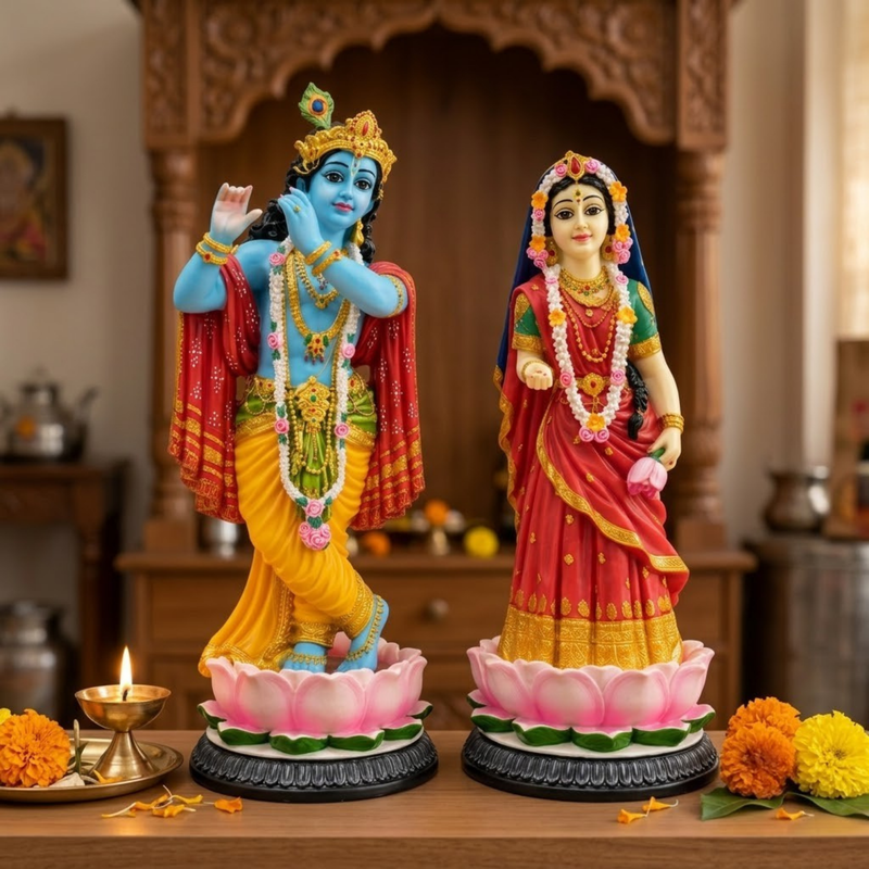 Standing Radha Krishna Polyresin Idol (Large)