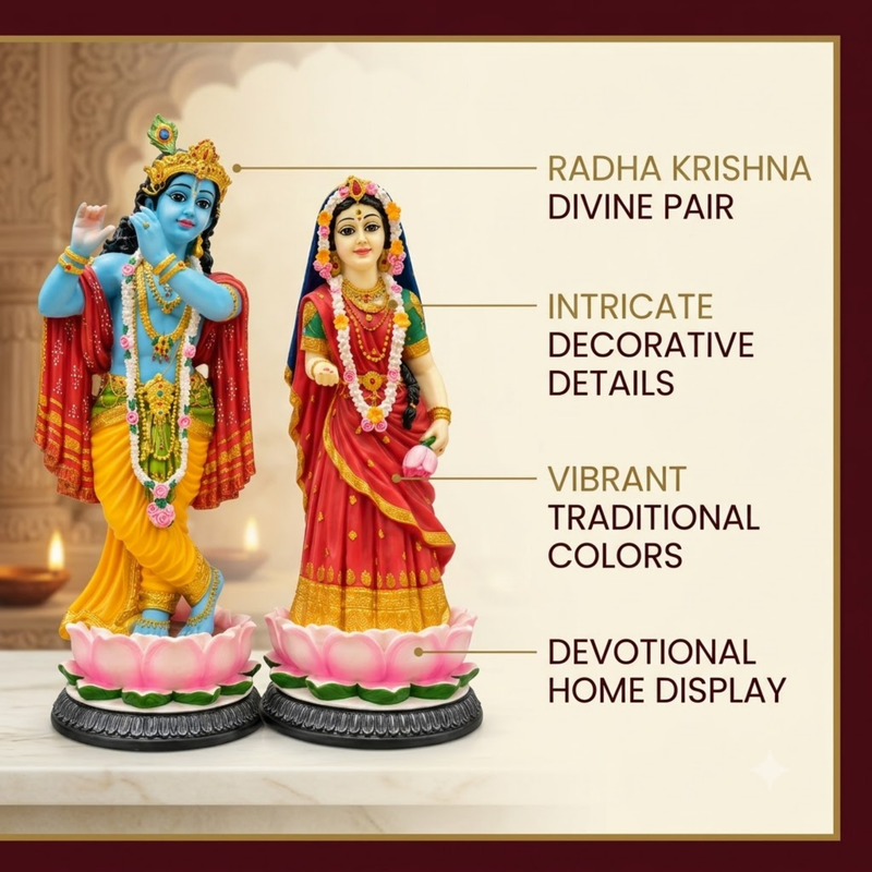 Standing Radha Krishna Polyresin Idol (Large)