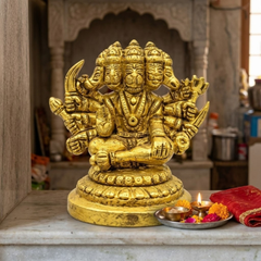 Brass Panchmukhi Hanuman Idol 3 Inch