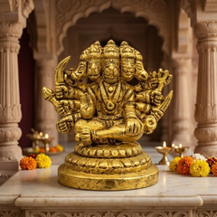 Brass Panchmukhi Hanuman Idol 3 Inch