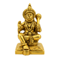 Brass Sitting Hanuman Idol 5 Inch