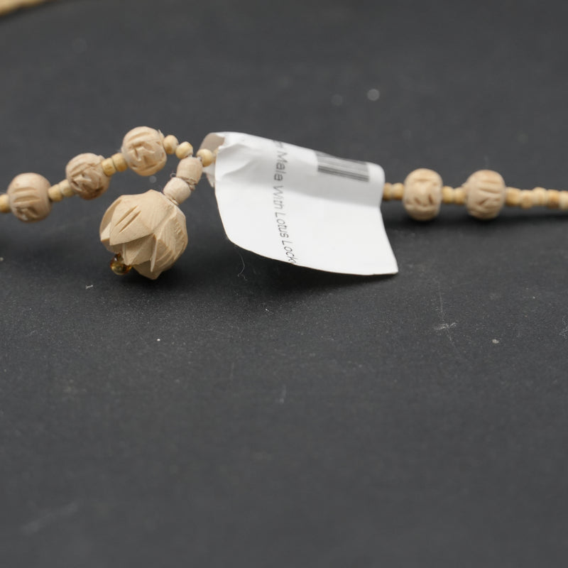 Tulsi Kanthi Mala with Lotus Locket