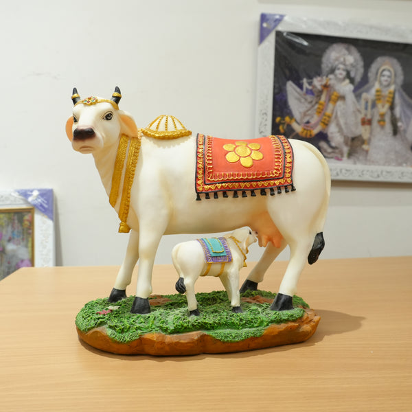 Sacred Cow & Calf Polyresin Idol (Large)