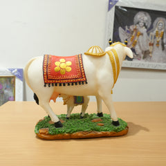 Sacred Cow & Calf Polyresin Idol (Large)