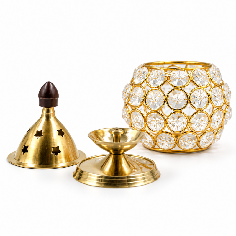 Brass Crystal Akhand Diya