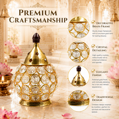 Brass Crystal Akhand Diya