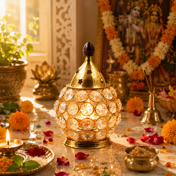 Brass Crystal Akhand Diya No.1