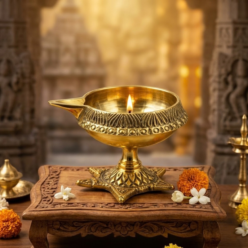 Brass Tortoise Diya No.3