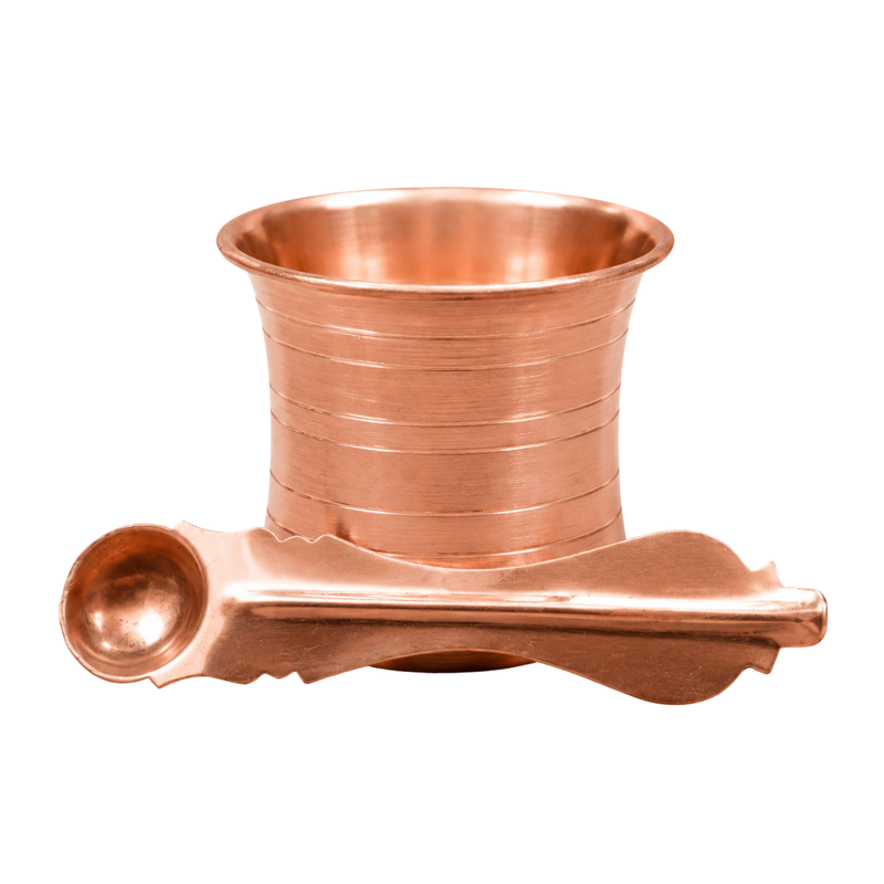 Copper Panchpatra with Achmani Spoon Small
