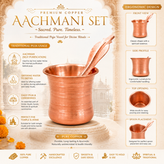 Copper Panchpatra with Achmani Spoon Small